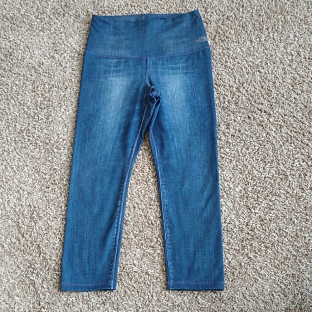 The north face faux denim high waisted capri